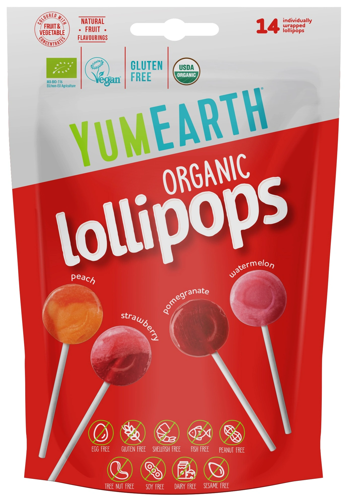 YumEarth organic fruit lollipops