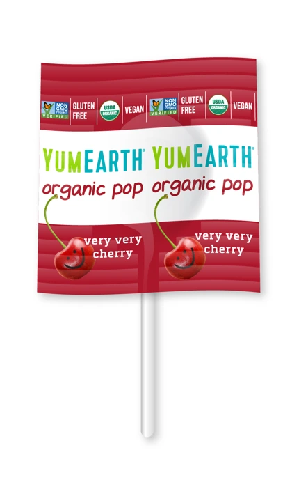 YumEarth Very Very Cherry individually wrapped organic lollipop