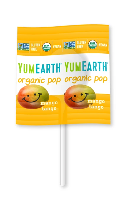 YumEarth Mango Tango individually wrapped organic lollipop